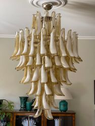 Honey Colored Murano Chandelier - Mazzega Style - GIANT