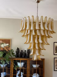 Murano Chandelier in Mazzega Style. Amber. XXL.