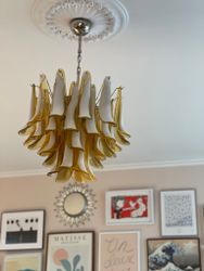 Murano Chandelier - Amber - Mazzega Style - Medium Size.