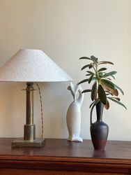 Brutalist Table Lamp in Brass. 1930s.