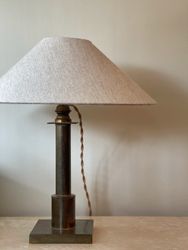 Brutalist Table Lamp in Brass. 1930s.