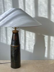 Carl-Harry Stålhane Large Stoneware Table Lamp for Rörstrand. 1960s.