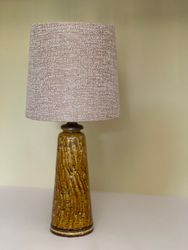 Gunnar Nylund Chamotte Lamp in Mustard by Rörstrand. 1940s.