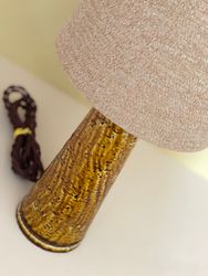 Gunnar Nylund Chamotte Lamp in Mustard by Rörstrand. 1940s.