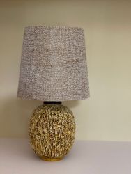 Gunnar Nylund Stoneware "Chamotte" Table Lamp Mustard for Rörstrand