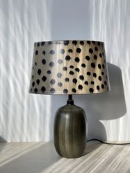Agne Aronsson Vintage Brown-Green Ceramic Table Lamp. 1960s.