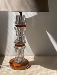 Stacked Crystal Lamp, attributed to Orrefors. 1960s.