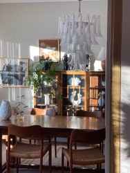White Murano Chandelier [mazzega style] XL