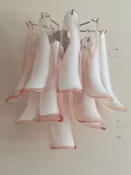 Pair of Murano Wall Lamps in pink.