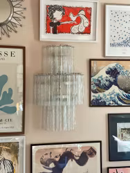 Murano Wall Sconce 'TUBULAR' clear glass