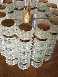 Tyringe Tubular Crystal & Brass Pendant [large size]