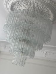 Murano Chandelier • TUBULAR • XXL • clear glass