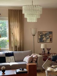 Murano Chandelier •CYLINDER [short] • clear glass