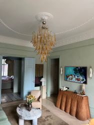 Huge Murano Chandelier 'GIANT' • sand toned glass