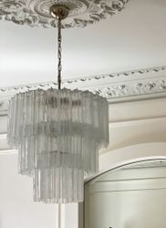 Classic Murano Chandelier • TUBULAR • Large • clear glass