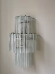 Murano Wall Sconce with TUBULAR clear glass prisms