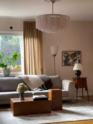 Murano Chandelier Tubular FLAT in pink - XXL