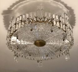 Mid-century Modern Orrefors Large Chrystal Chandelier