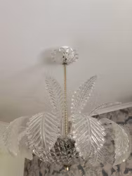 Orrefors Crystal Chandelier with Feathers