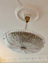 SOON BACK IN STOCK. Orrefors Large Crystal Chandelier "Embassy" by Carl Fagerlund