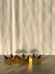 Pierre Forssell trio Brass Candleholders "Kronan" by Skultuna