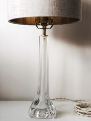Pair of Flygsfors white Mid-century Modern Table lamps by Paul Kedelv