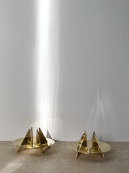 Pierre Forssell pair of Sculptural Candle Holders "No 20" for Skultuna