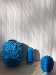 Gunnar Nylund set of Blue Chamotte Stoneware