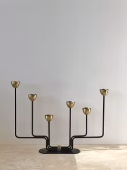 Ystad Metall 6-armed Candelabra Brass by Gunnar Ander