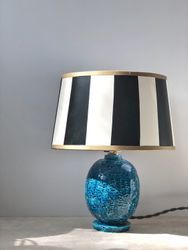 Gunnar Nylund Blue "Chamotte" Stoneware Table Lamp