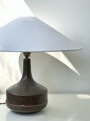 Désirée Stentøj Brown Ceramic Lamp. 1960s.