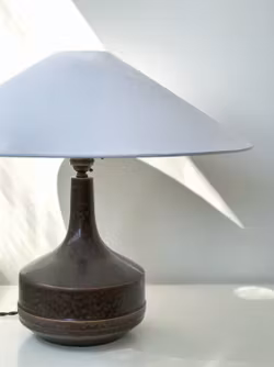 Désirée Stentøj Brown Ceramic Lamp. 1960s.