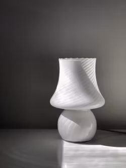 White Murano Mushroom Table Lamp. 1970s.
