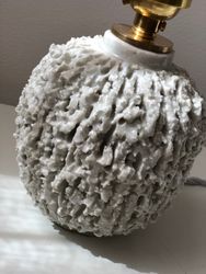 Gunnar Nylund Cream Colored "Chamotte" Table Lamp. 1940s.