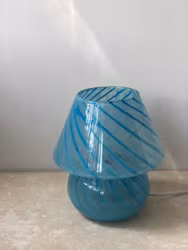 Blue Mushroom Table Lamp in the style of Murano. 1970s.