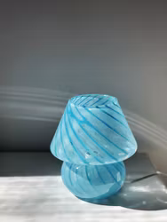 Blue Mushroom Table Lamp in the style of Murano. 1970s.