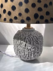 Gunnar Nylund Cream Colored "Chamotte" Table Lamp. 1940s.