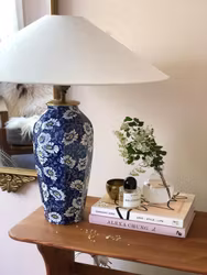 Midcentury Modern Rörstrand Ceramic Table Lamp "Prästkrage"