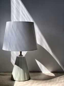 Rörstrand Art Deco Mint Porcelain Table Lamp. 1940s.