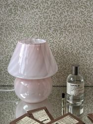 Murano Glass Pink Mushroom Table Lamp, 1970s
