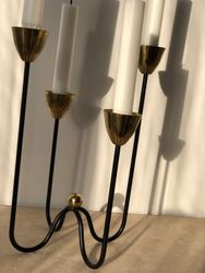Ystad Metall 4-armed Candelabra Brass by Gunnar Ander
