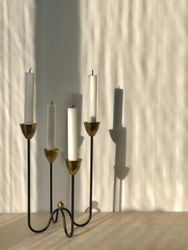 Ystad Metall 4-armed Candelabra Brass by Gunnar Ander