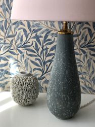Gunnar Nylund Speckled Blue Stoneware Table Lamp. 1940s.