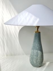 Gunnar Nylund Speckled Blue Stoneware Table Lamp. 1940s.
