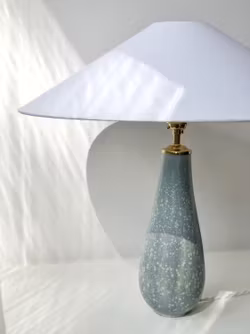 Gunnar Nylund Speckled Blue Stoneware Table Lamp. 1940s.