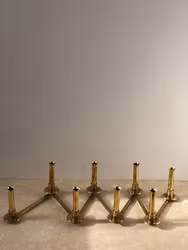 Brass Candleholder by Lars Holmström for Arvika, 1950s.