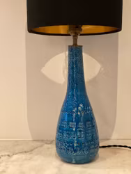 Bitossi Large Blue Ceramic Table Lamp