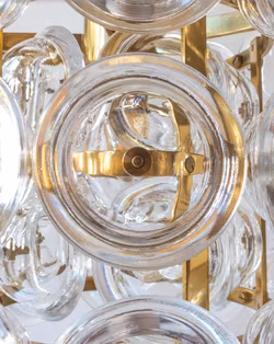 Orrefors Glass Disc Pendant by Carl Fagerlund (pair available)