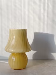 Yellow Murano Mushroom Table Lamp. 1970s.