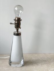 Orrefors Table Lamp RD-1566 White Clear Glass
